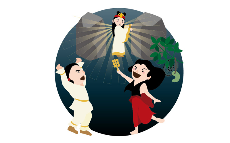天岩戸・イラスト