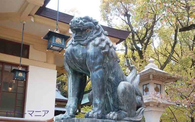 湊川神社本殿前の狛犬右
